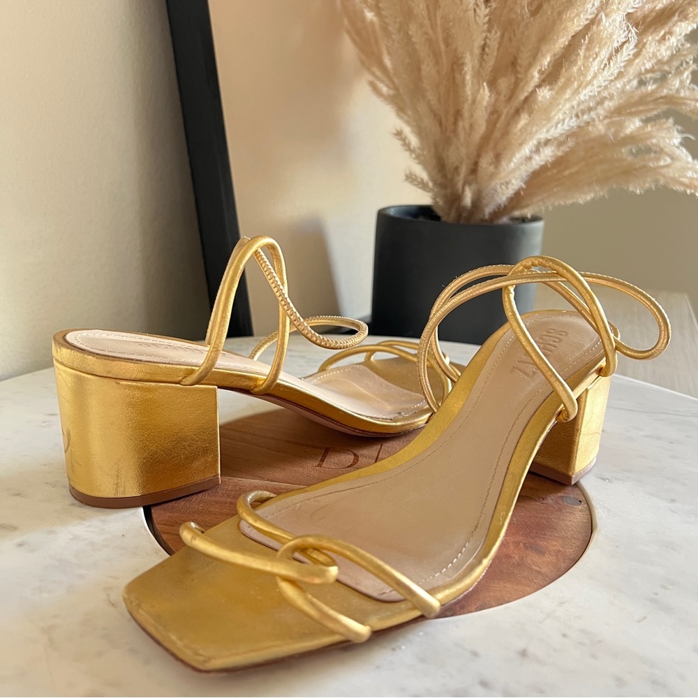 Schutz :: Gold Low Block Heels